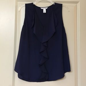 White House black market navy blue blouse